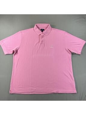 Faconnable Polo Shirt Mens 2XL XXL Pink Embroidered Logo Pique Cotton Golf Bird